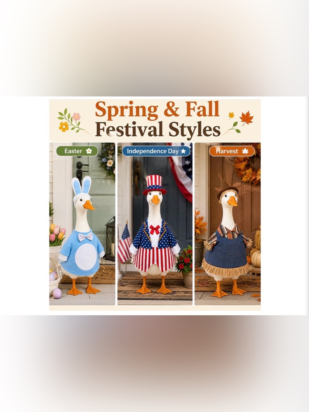 8pc Costume for 23” Porch Goose - Multi-Color Holiday Dress-Up Set NEW - Picture 5 of 6